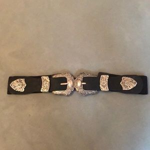 Antique Inspired Double Buckle Belt With Stones